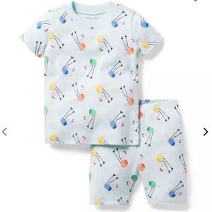 Janie & Jack‎ Good Night Short Pajamas In Flamingo Friends Size 6 Nwt